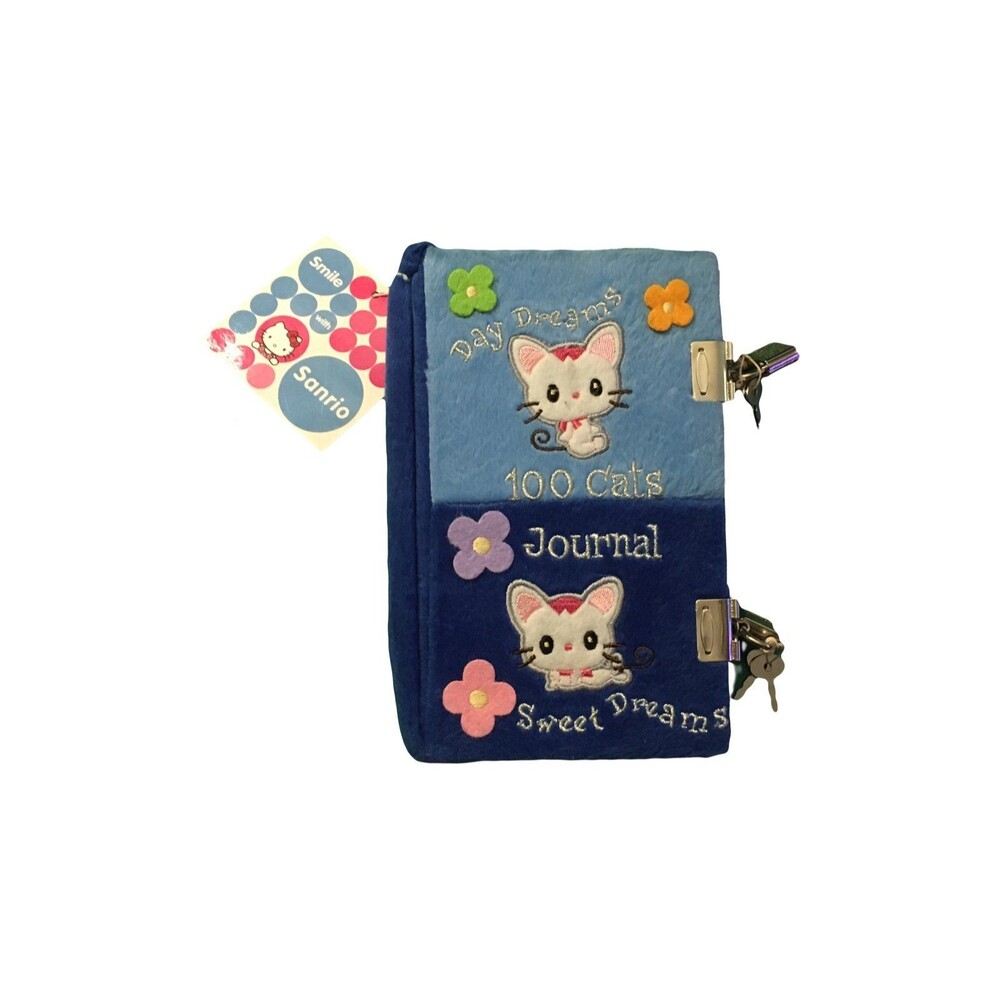 Sanrio 100 Cats Journal Day dreams & Sweet dreams Duo sections Fuzzy Lock & Key